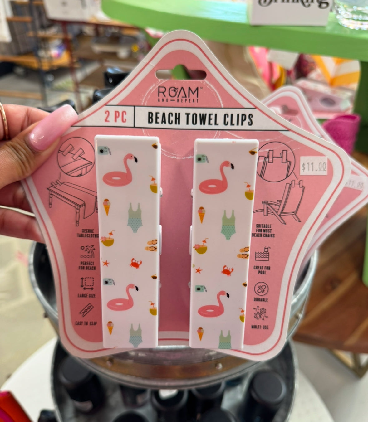 “Flamingle” Beach Towel Clips – 2 Pc Set