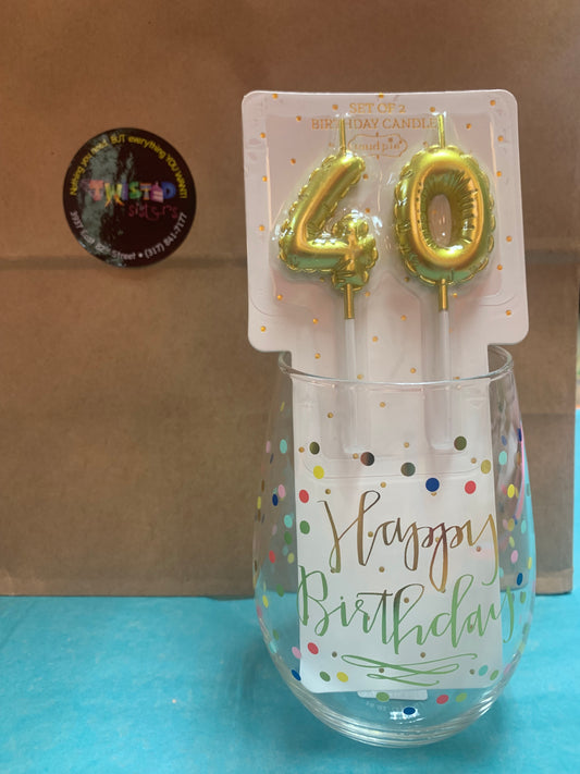 40 Birthday glass