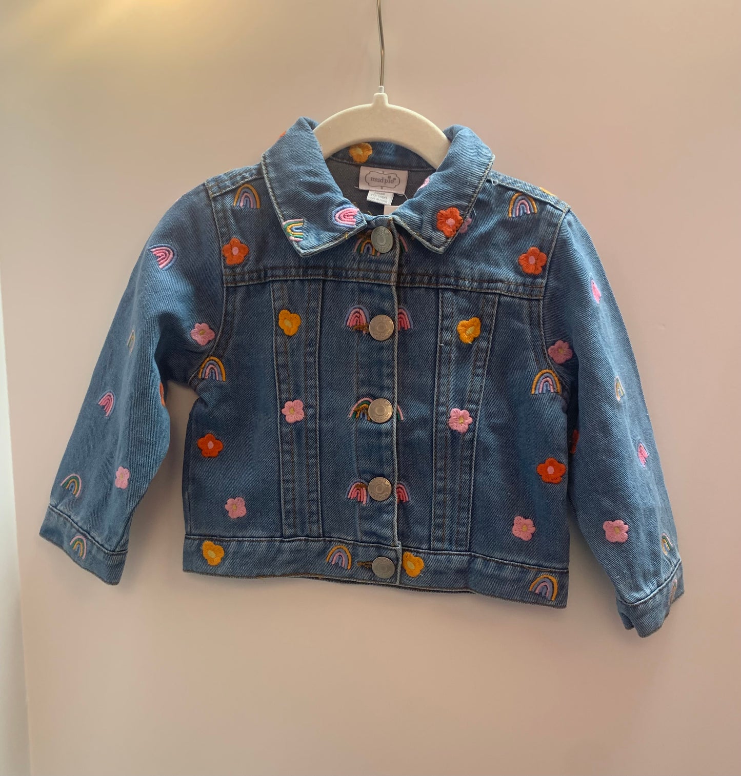 Rainbow & Flower Denim Kids Jacket