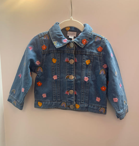 Rainbow & Flower Denim Kids Jacket