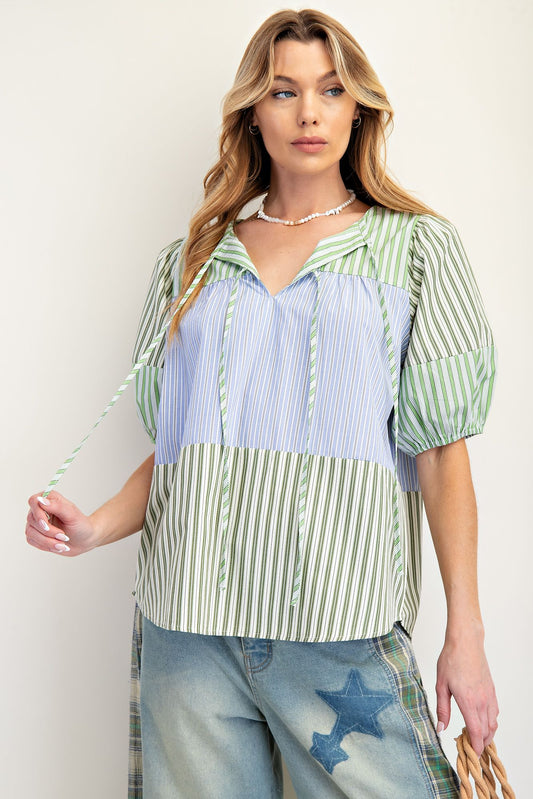 The Meadow Breeze Patchwork Blouse